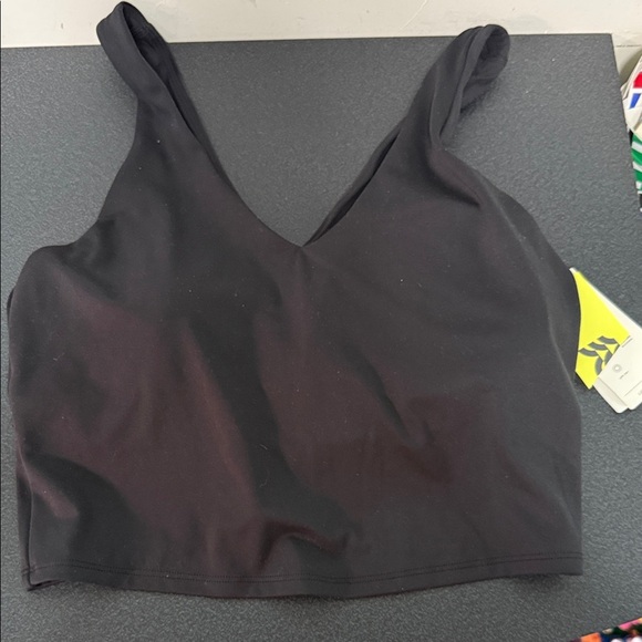 Black V-Neck Crop Top sport bra nwt - Picture 1 of 4